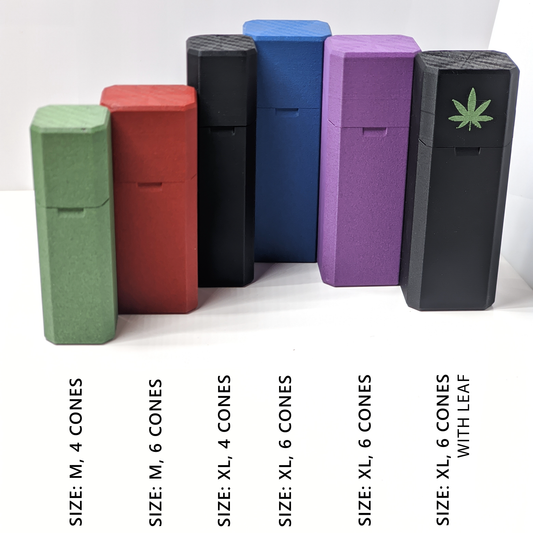Joint holders: King and compact size, 5 colours, snap shut lid, smell proof
